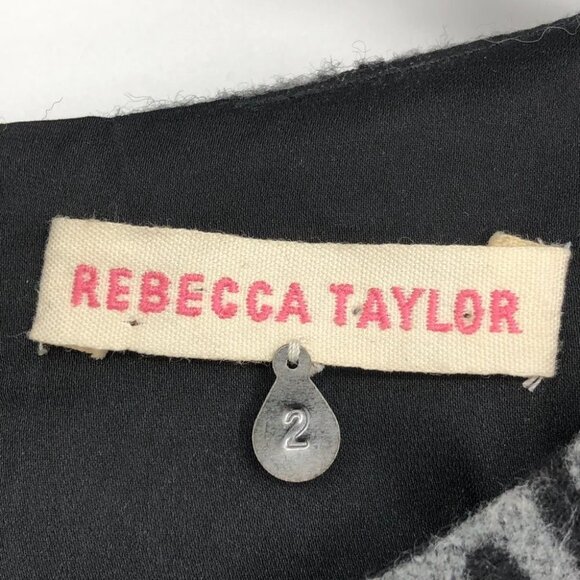 Rebecca Taylor - Grey & Black Print Wool Shell Top  size 2 - Picture 6 of 16